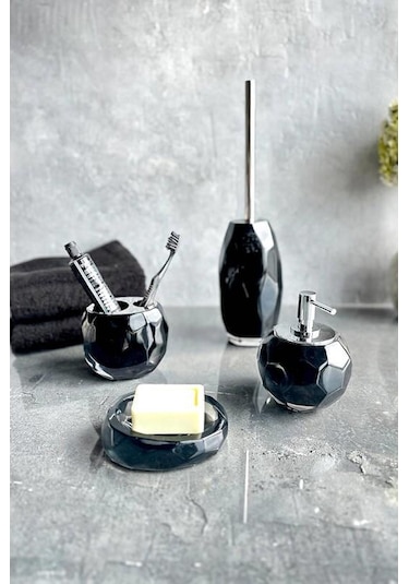 Primanova Joseph 4 Parça Banyo Seti Siyah