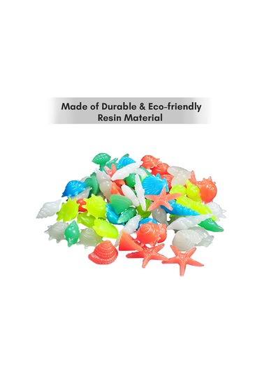 Ruicoo Akvaryum Işıklı Dekoratif Taşlar - Resin Malzeme, Gece Parlaklığı, 200 Adet/ Paket, Çeşitli Renkler
