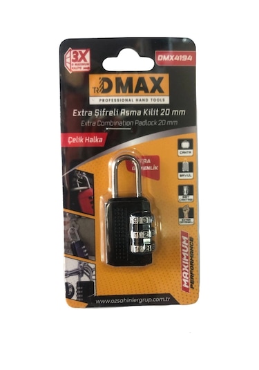 Dmax Extra Şifreli Asma Kilit 20mm Dmx4194