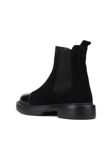 Shoetyle - Siyah Süet Deri Erkek Chelsea Bot 250-080-925-siyah