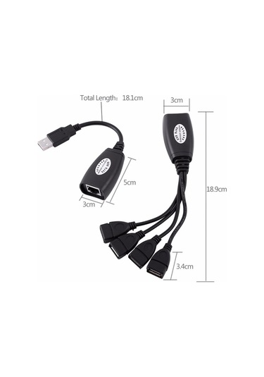 Alfais 4406 4 Port Cat Rj45 Usb Hub Ek Uzatma Extender (50 Metre)