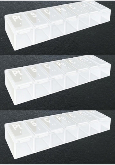 3 Adet Haftalık Ilaç Saklama Kutusu Kabı Şeffaf