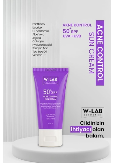 W-Lab Cosmetics Akne Kontrol Güneş Kremi 50 Ml