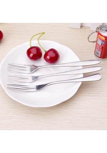 4 Adet Kokteyl Tatlı Çatalı Tadım Paslanmaz Çelik Meze Kek Meyve Çatalı Yeni Diğer