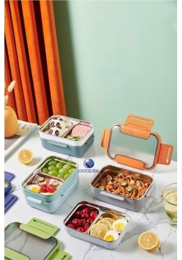 Vagonlife Çift Katmanlı Paslanmaz Çelik Öğle Yemeği Kutusu Turuncu Bl20182