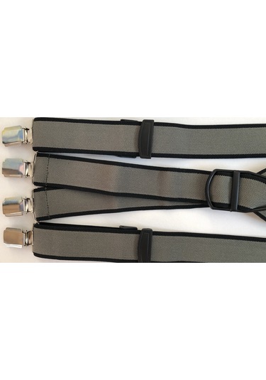 Haki Renkli Haki Yeşili Dört Klipsli Pantolon Askısı Haki
