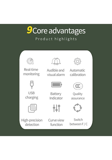 Taşınabilir Hava Kalitesi Ölçer 9in1 Pm2.5 Pm10 Co Siyah