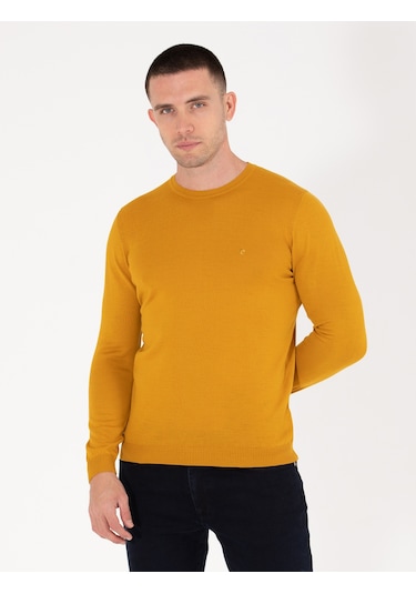 Pierre Cardin Erkek Safran Kazak /triko 50257301-vr043 Safran