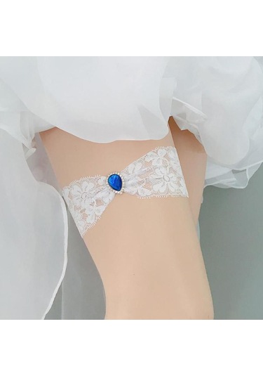 Suntek Moda Kristal Jartiyer Düğün Balo Ücretsiz-boyut-1 Beyaz