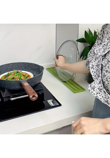 Maxaccess Gri Mutfak Düzenleyici Kaymaz Saklama Paspası Çok Amaçlı Kapak Kaşık Kurutucu Gri