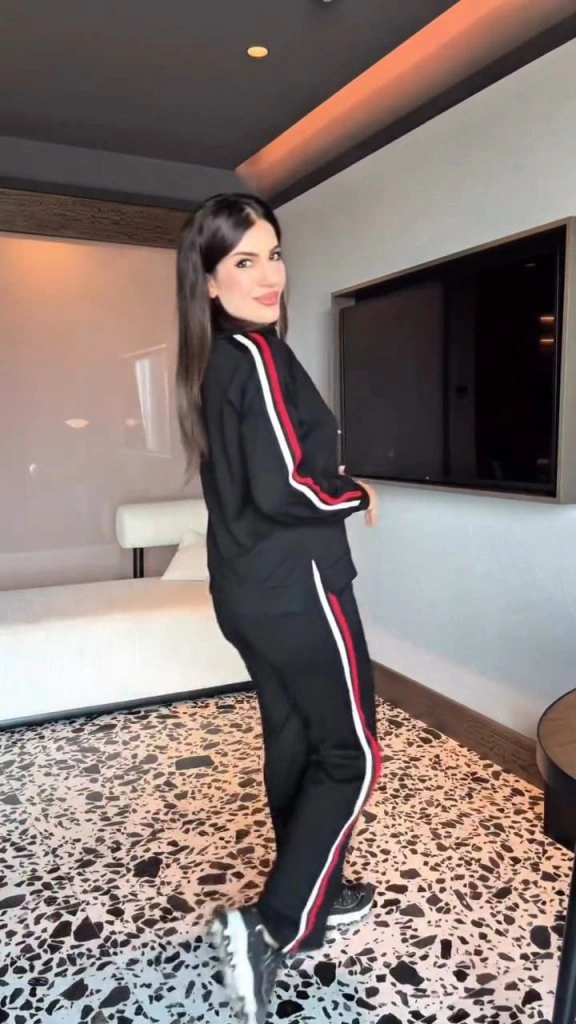 Tua Moda Kadın Uzun Kollu Fermuarlı Viskon Iki Iplik Bluz Ve Pantolon Ikili Takım Siyah