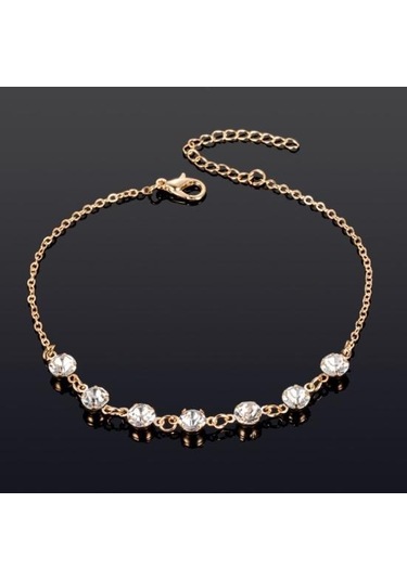 Altın Kadın Rhinestone Takılar Halhal Ayak Zinciri Bilezik Plaj Takı Hediye Altın