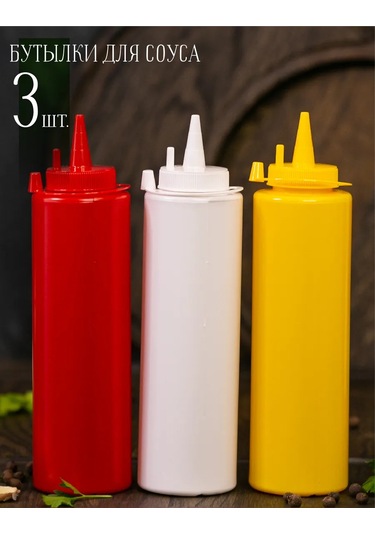 Mbh 3'lü 375 Ml Plastik Sos Şişeleri 147719526 Kırmızı