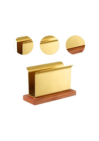 Homyl Peçetelik Paslanmaz Çelik Kağıt Tutucu Tezgah Yemek Altın