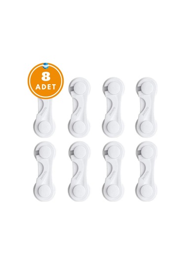 8 Adet Çok Amaçlı Çift Kapaklı Dolap Için Çocuk Bebek Güvenlik Set Emniyet Mandallı Koruma Kilit Çok Renkli