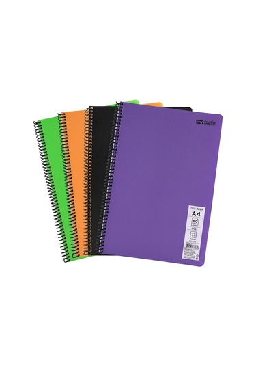 Flex Neon A4 Defter 80 Yaprak 2 Kareli 2 Çizgili Defter Seti Çok Renkli