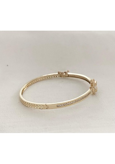 8 Ayar Altın Baget Kelepçe - Byd889 Yeşil