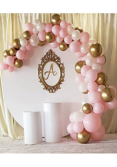 Balon Zinciri Ve Yapıştırma Seti: 30 Makaron Pembe + 20 Pastel Be