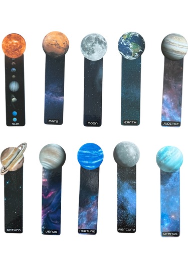 10 Adet Gezegenler Kitap Ayracı 15 Cm