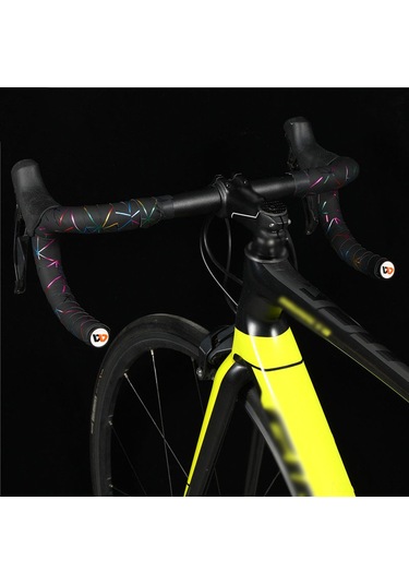 Teltree West Bıkıng Yol Bisikleti Kaymaz Bant - Renkli Çizgili, Pu Malzeme, Su Geçirmez, 1 Çift, Siyah Siyah