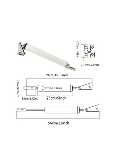 Chuangyinshop Beyaz 1 Adet Ağır Hizmet Rüzgara Dayanıklı Kapı Kapatıcı Ayarlanabilir Hız Yumuşak Kapanma Dokunmatik Ve Uzaktan Kumandalı