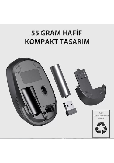 Lecoo WS202 Kablosuz 1200 Dpi Optik Mouse (Distribütör Garantili)