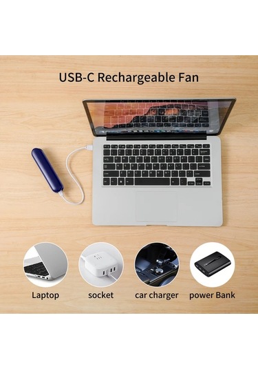 Xuweiwei Yeni Yaz Taşınabilir Koyu Mavi El Feneri Katlanabilir Kolay Taşıma Düşük Gürültü Güçlü Rüzgarlı Mini Fener