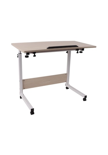 Tekerlekli Ayarlanabilir Laptop Masası Çizim Ve Çalışma Sehpası Beyaz