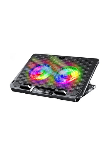 Juo Odin Rgb Işıklı Gaming 2200rpm Çift Fan Led Display Laptop Notebook Soğutucu Stand