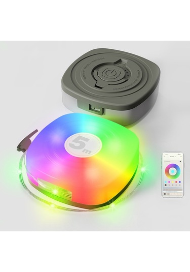 Sones 5m Rgb Kamp Işık Dizisi Led Ortam Gece Işığı Akıllı App Kontrolü Taşınabilir Açık Çadır Dekoratif Lambası Yeşil Çok Renkli