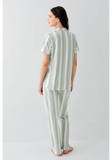 Arnetta Kadın Yeşil Gömlek Pijama Takım Ar3589-s-v1 Yeşil