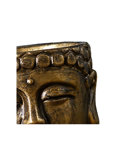 Suntek Çimento Buda Head Pot Statue Bonsai Çiçek Vazo Bronz