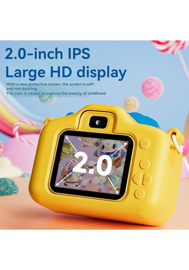 Maiyame Jıdoo Yumurta Şekilli Çocuk Kamera - Hd 48mp Çift Kameralı, 1080p Video, 2.0" Ips Ekran, Dayanıklı Abs + Silikon Oyuncağı Pembe