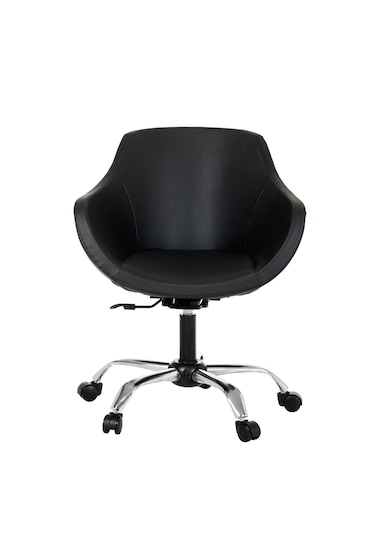 Monoko Deri Çalışma Sandalyesi Siyah
