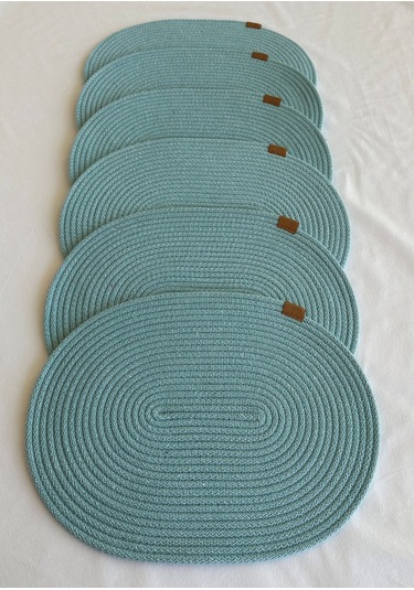 Jüt Amerikan Servis Sofra Altlığı, Masa Dekoru Supla Oval 30x40 6lı Mint