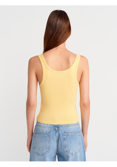 Dilvin 21158 Düğmeli Askılı Top-sarı Sarı