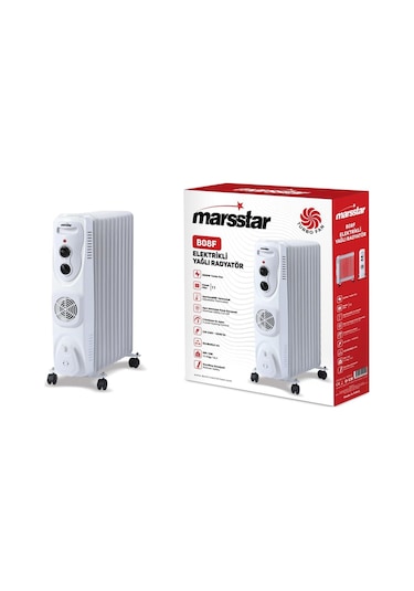 Mars Star Turbo Fanlı 11 Dilim Elektrikli Yağlı Radyatör, 2500 Watt Petek Isıtıcı - B08f