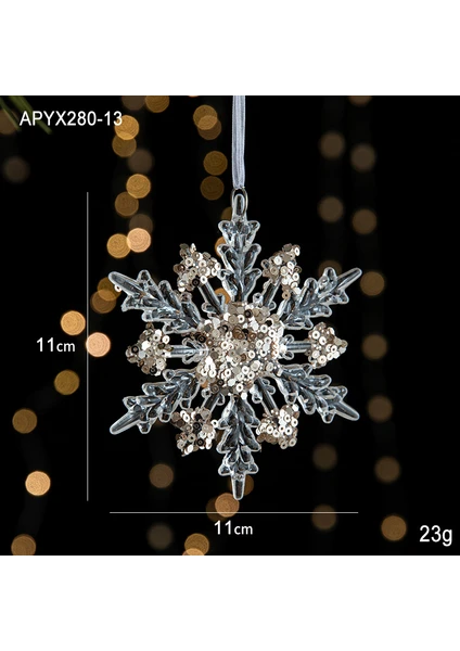 Buaoaos Transparent Snowflake Necklace, Christmas Limited Edition. 001