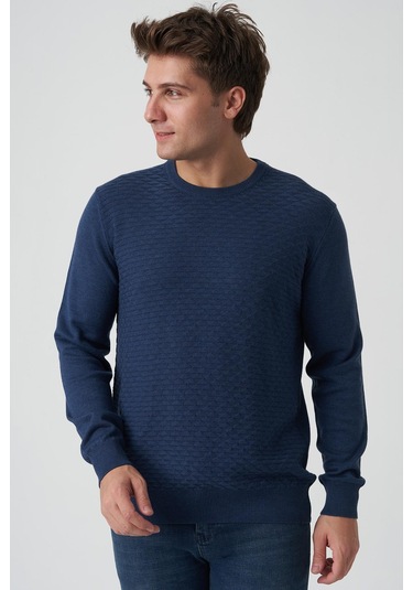 White Stone Alcácer Do Sal 4035 0 Yaka Pamuklu Triko İndigo İndigo