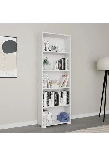 Lucas Serisi Mat Beyaz 5 Raflı Kitaplık Beyaz