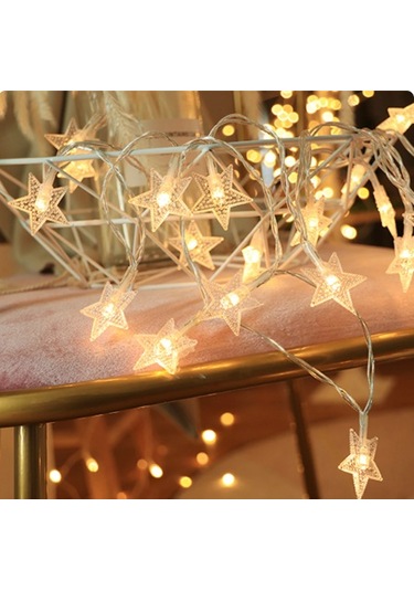 Yıldız 10m 60 Led Gün Işığı Dekoratif Hediyelik Çok Renkli
