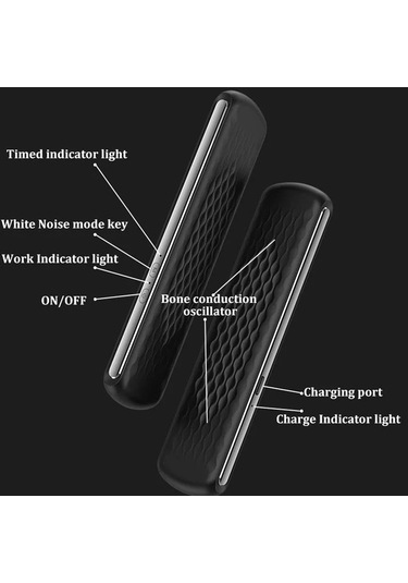 Dm Ses Geçirmez Ağrısız Kemik İletimli Taşınabilir Uyku Hoparlörü - Beyaz Gürültü Uyku Yardımcısı Beyaz Beyaz