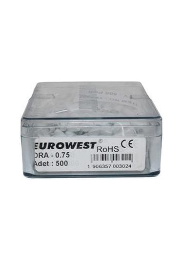 Eurowest 2x0,75mm Beyaz Çift Girişli İzoleli Yüksük 1 Kutu 500 Adet