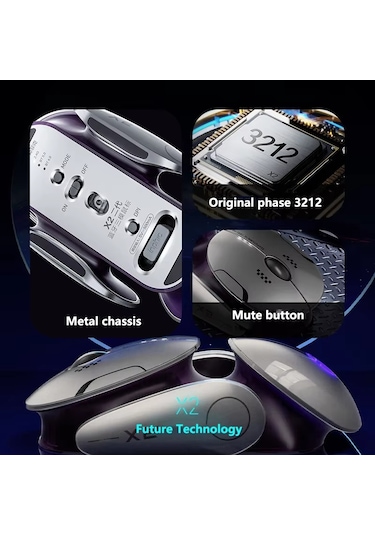 Inphic X2 Bluetooth Kablosuz Fare Üç Modlu Sessiz Şarj Edilebilir Ofis Oyun Dizüstü Bilgisayar Faresi Diğer