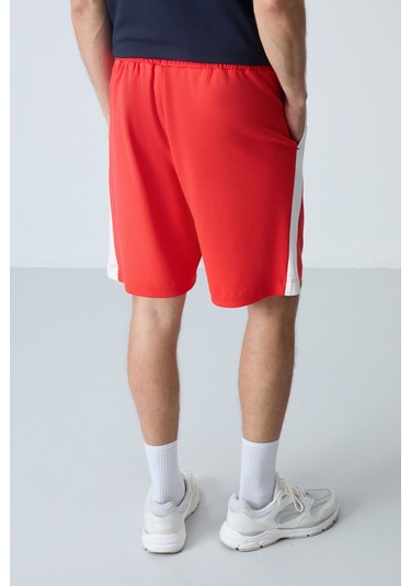 Tommy Life Fiesta Pamuklu Kalın Yumuşak Dokulu Standart Fit Basic Erkek Şort - 81280 Kırmızı