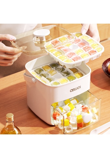 Jian Fan Basınbuz Küpbüz Kutusu Büyük Kapasiteli Buz Dedolama-yşil Yeşil