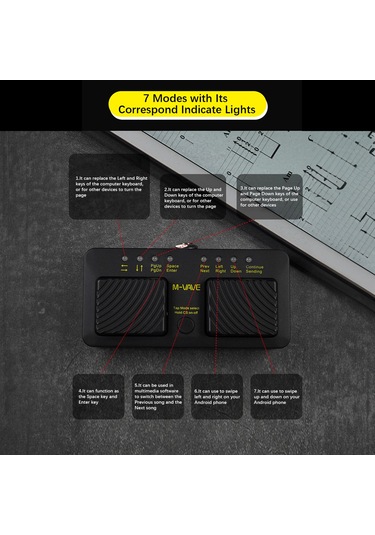 Geeksen Kablosuz Akıllı MIDI Pedal Elektro Gitar Efektleri Siyah