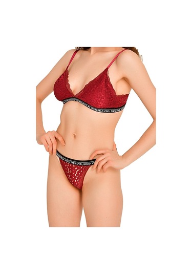 Nipora Kadın Dantel Yazılı Spor Büstiyer Takım Sütyen Takım 80208