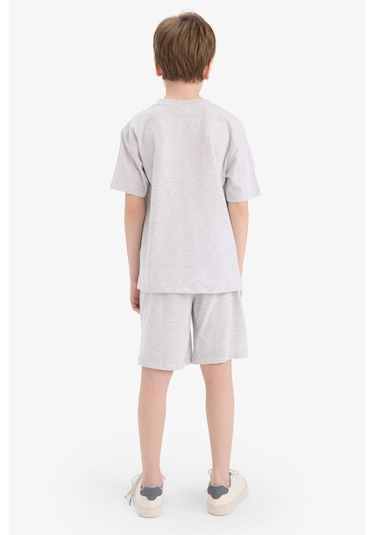DeFacto Erkek Çocuk 2'li Takım Baskılı Kısa Kollu Tişört Şort E3405A825SMGR400