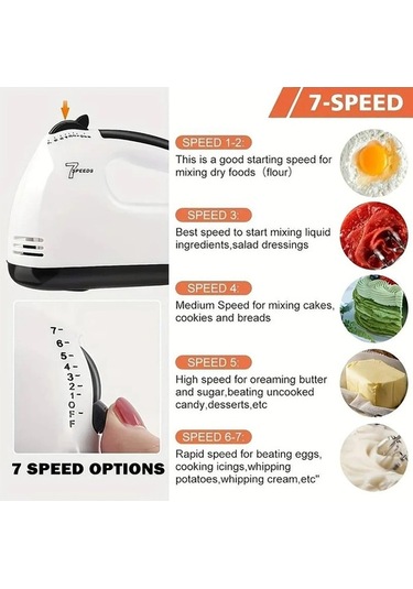 Ulzyvf Yumurta Yumurta Yumurta Vitesli Ve Renk Otomatik Mini Mikser Krem Ev Elektrikli El Çırpıcı Çırpıcı Çırpıcı Beyaz Beyaz Beyaz Beyaz 7 Tz Beyaz